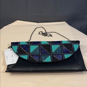 Chic Beaded Clutch with Chain Strap